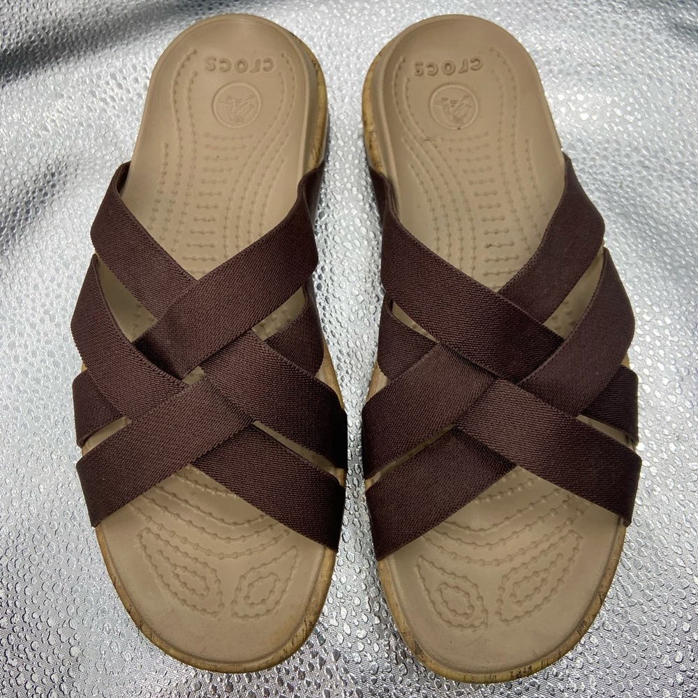 Crocs Edie Stretch Sandal Brown Womens 6